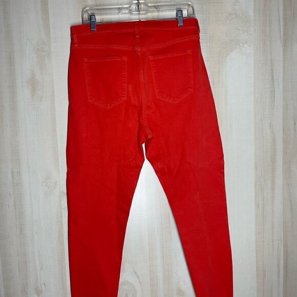 New Banana Republic‎ high rise skinny ankle orange jeans denim, size 31 - Picture 10 of 11